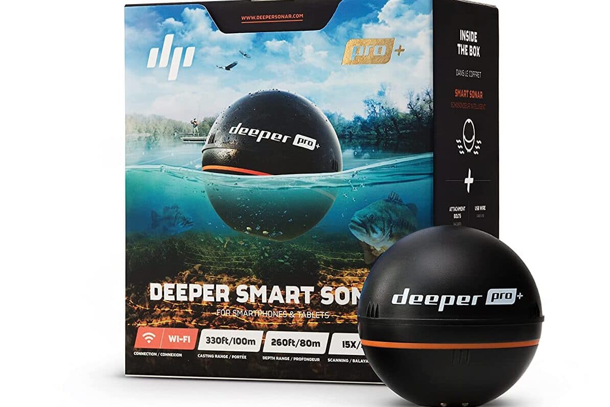 Deeper PRO Smart Sonar Castable and Portable WiFi Fish Finder with Gps for Kayaks and Boats on Shore Ice Fishing Fish Finder edited
