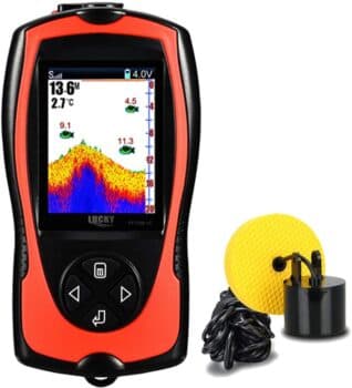 LUCKY Portable Fish Finder Handheld Kayak Fish Finders Wired Fish Depth Finder Sonar Sensor Transducer for Boat Fishing Sea Fishing
